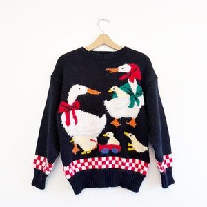 VINTAGE hasting and smith checkered goose sweater